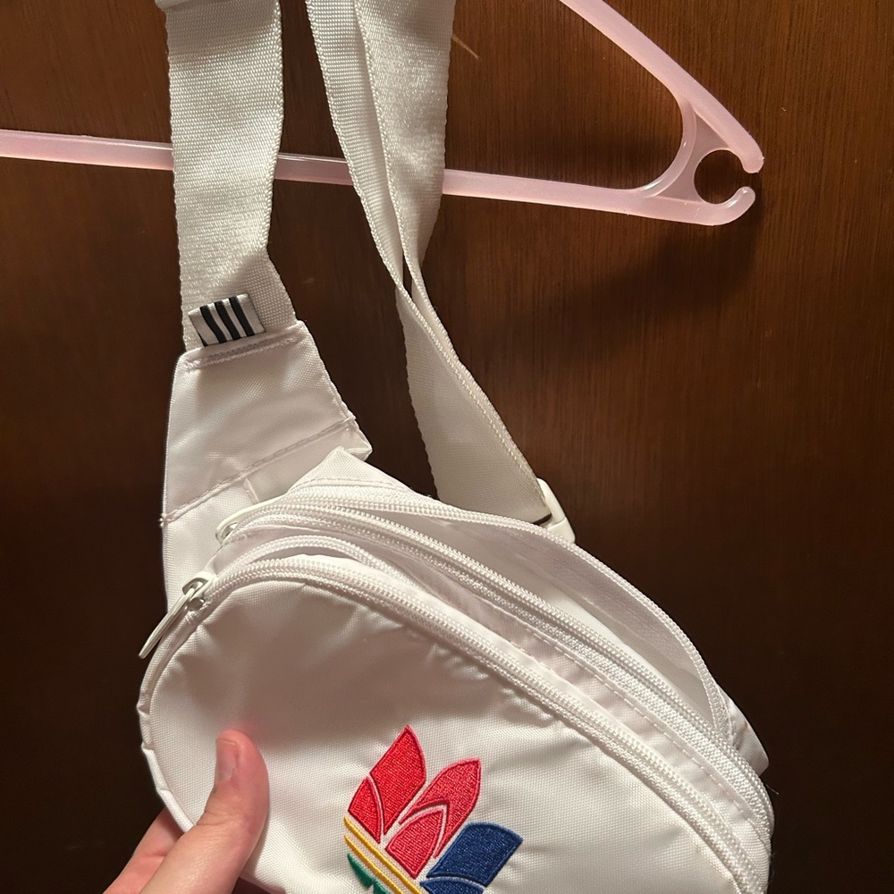 Adidas White and Multicolor Crossbody Bag